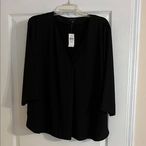 Ann Taylor Black V-Neck Blouse